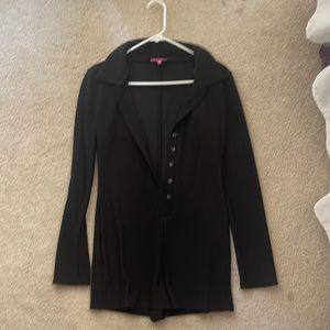 edikted black button up jumpsuit